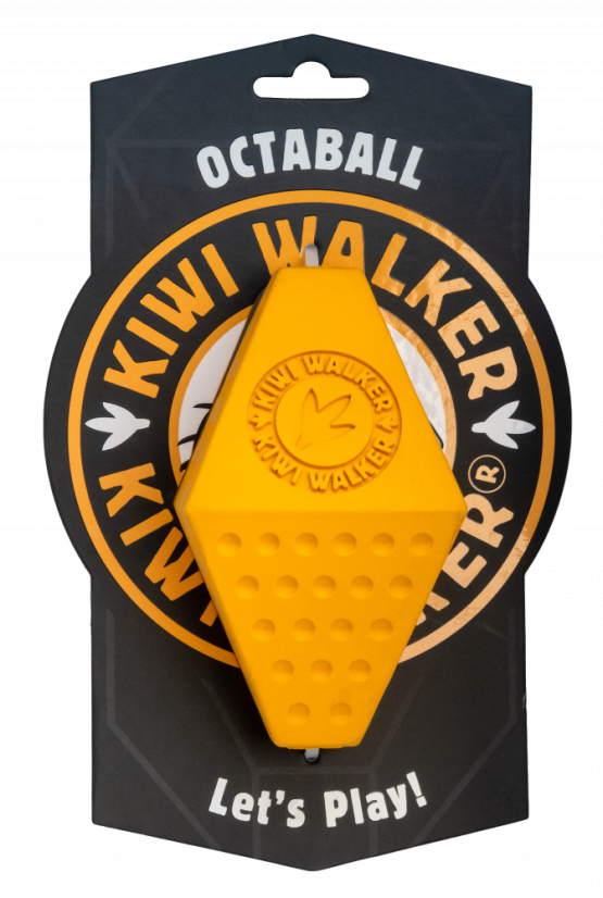 Gumová hračka OCTABALL s dírou na pamlsky - MAXI - oranžová