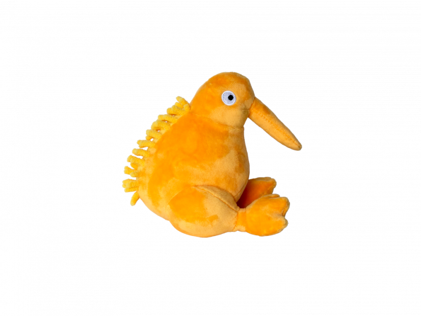 Plyšová pískací hračka Kiwi oranžová