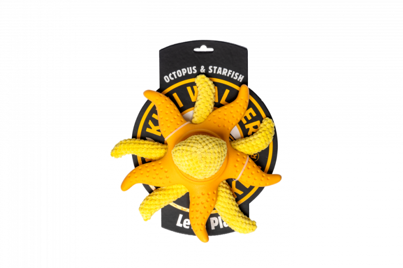 Octopus & Starfish z TPR a plyšu MAXI oranžová 25 cm