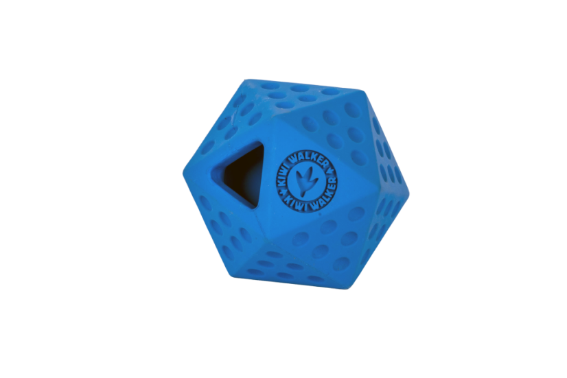 Gumová hračka ICOSABALL s dírou na pamlsky -MAXI- modrá