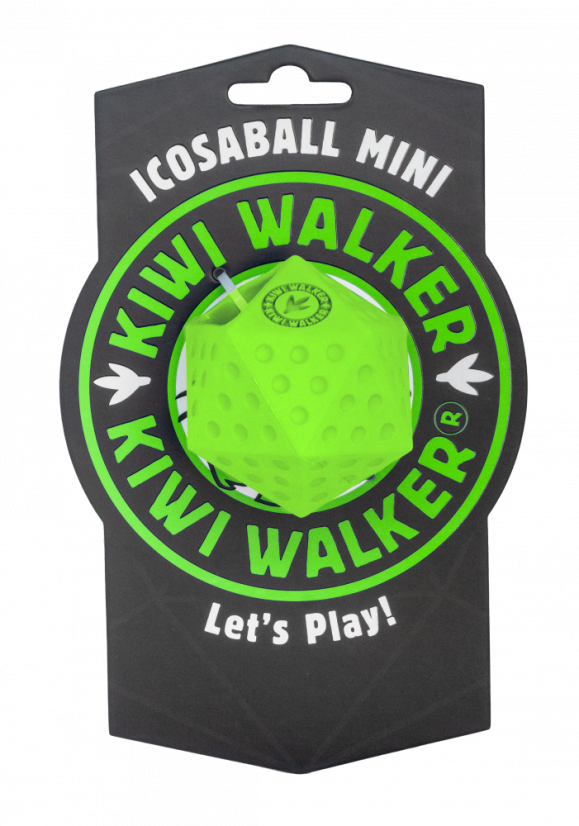 Gumová hračka ICOSABALL s otvorom na pochúťky - MINI - zelená