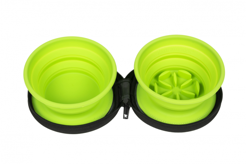 Cestovní miska se slowfeederem - Zelená