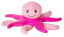 OCTOPUS & STARFISH z TPR pěny a plyše - Růžová