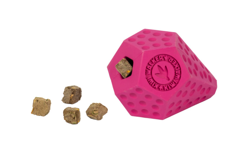 Gumová hračka DIABALL s dírou na pamlsky - MAXI - růžová