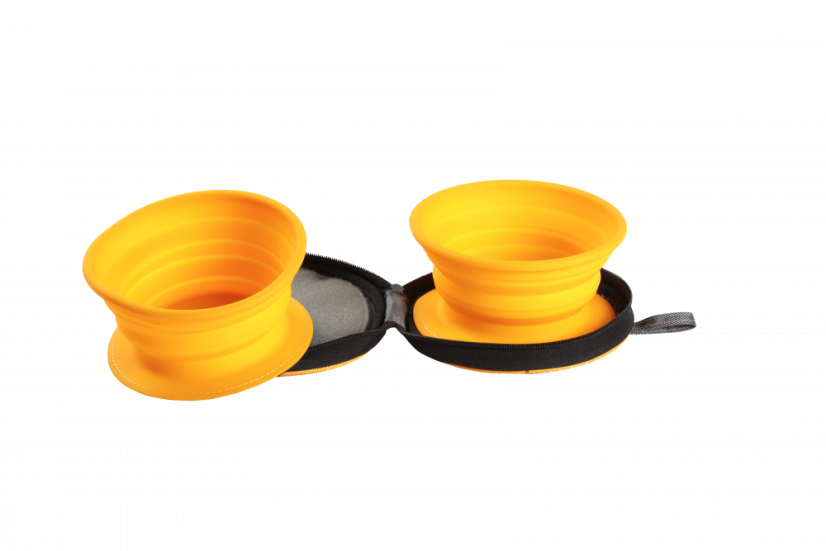 Cestovní miska se slow feederem - Oranžová