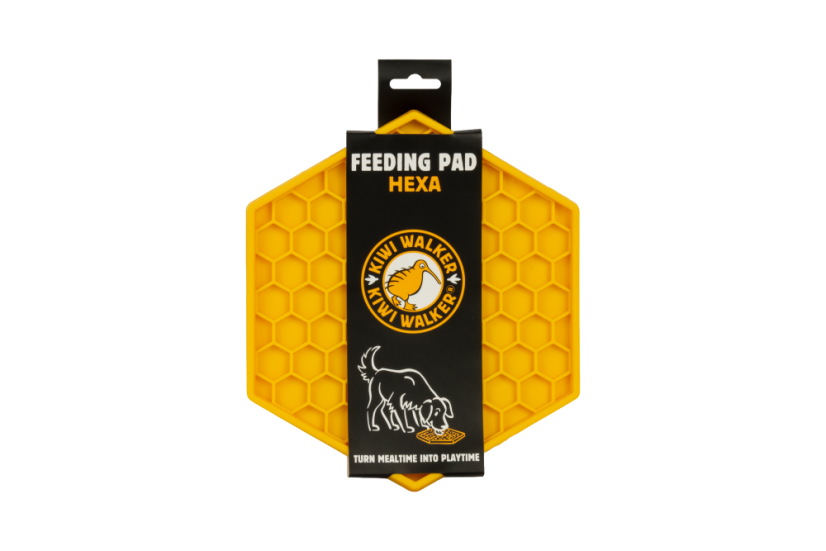 Lízací podložka – HEXA – Oranžová