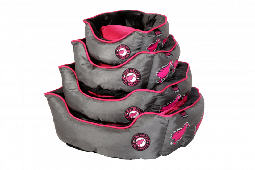 Oválný pelech  z ortopedické pěny - XL - Růžová/Šedá