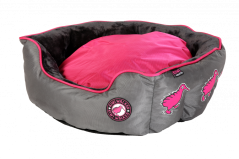 Oválný pelech  z ortopedické pěny - L - Růžová/Šedá