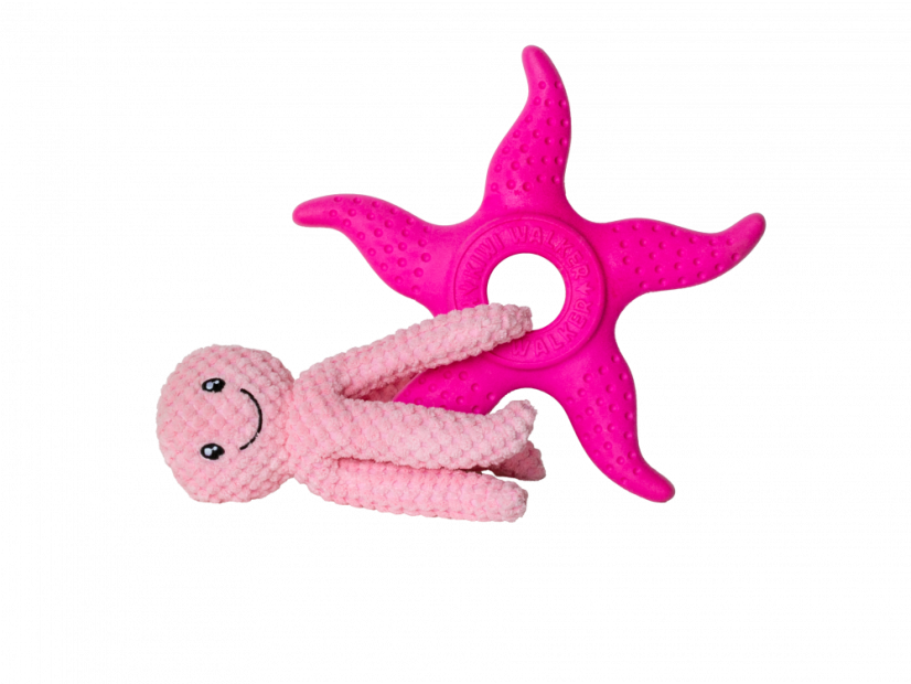 OCTOPUS & STARFISH z TPR pěny a plyše - Růžová