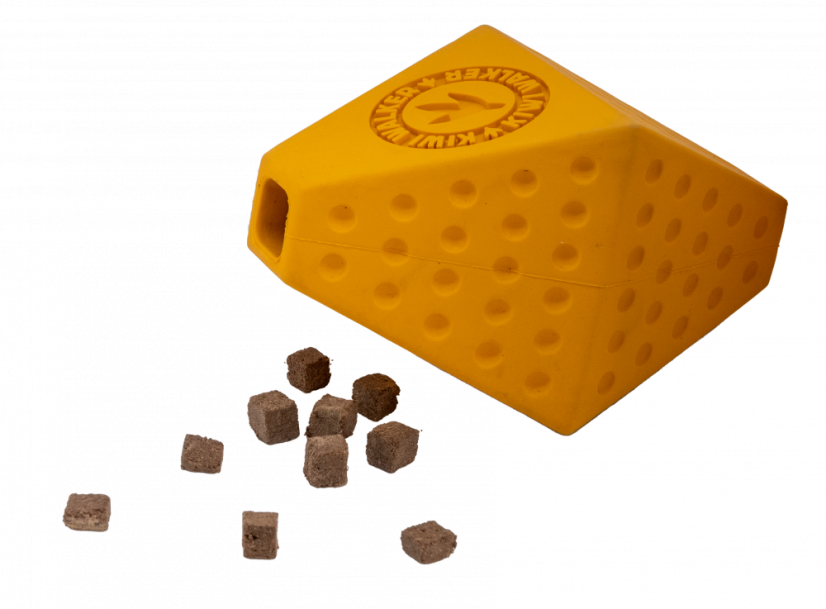 Gumová hračka OCTABALL s dírou na pamlsky - MAXI - oranžová