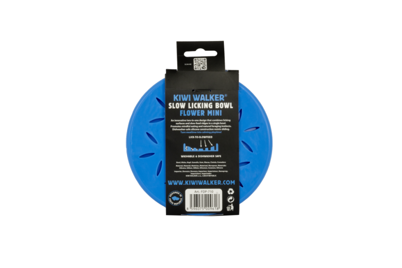 Protihltací miska a lízací podložka 2v1 – FLOWER MINI – Modrá