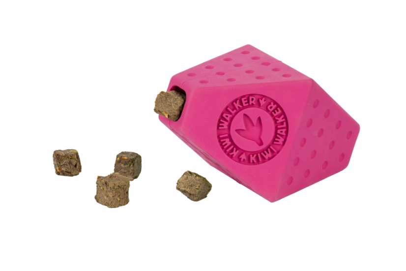 Gumová hračka OCTABALL s dírou na pamlsky - MINI- růžová