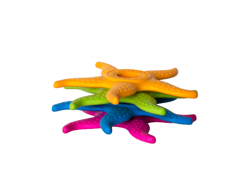Octopus & Starfish z TPR a plyšu MAXI oranžová 25 cm