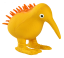 Latexová pískací hračka Kiwi M oranžová