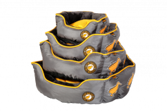 Oválný pelech  z ortopedické pěny - M - Oranžová/Šedá