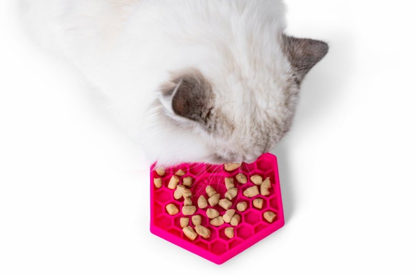 Lízací podložka – HEXA MINI – Růžová