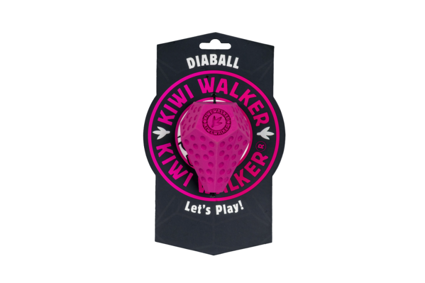 Gumová hračka DIABALL s dírou na pamlsky - MAXI - růžová