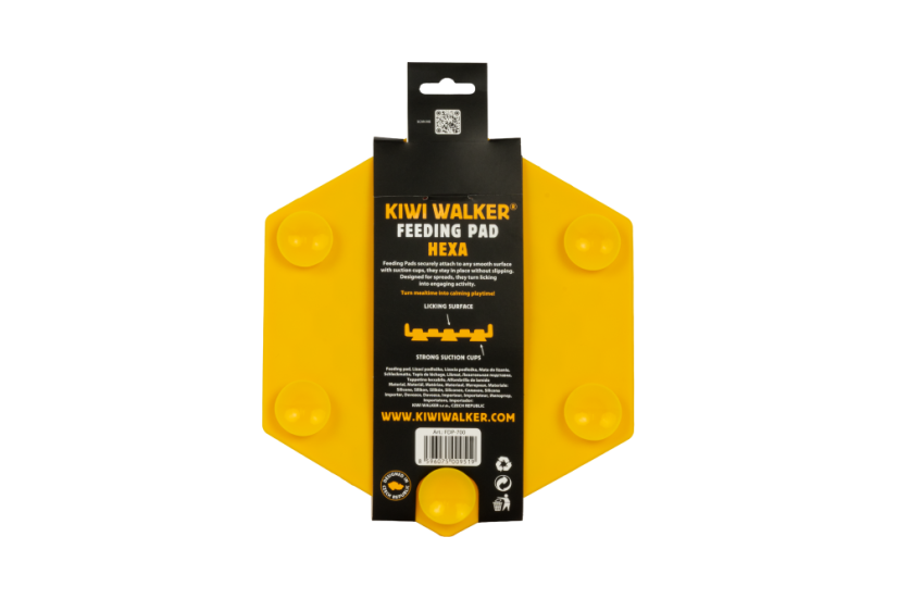 Lízací podložka – HEXA – Oranžová