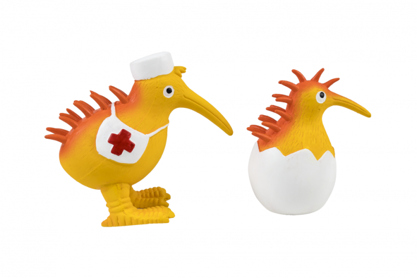 Latexová pískací hračka Kiwi Nurse oranžová