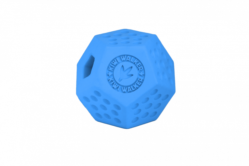 Gumová hračka DODECABALL s dírou na pamlsky - MAXI - modrá