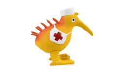Latexová pískací hračka Kiwi Nurse oranžová