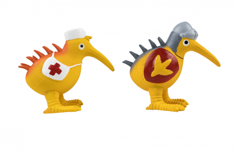 Latexová pískacia hračka Kiwi Knight oranžová