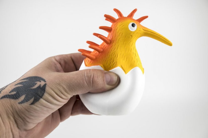 Latexová pískací hračka Kiwi Baby oranžová