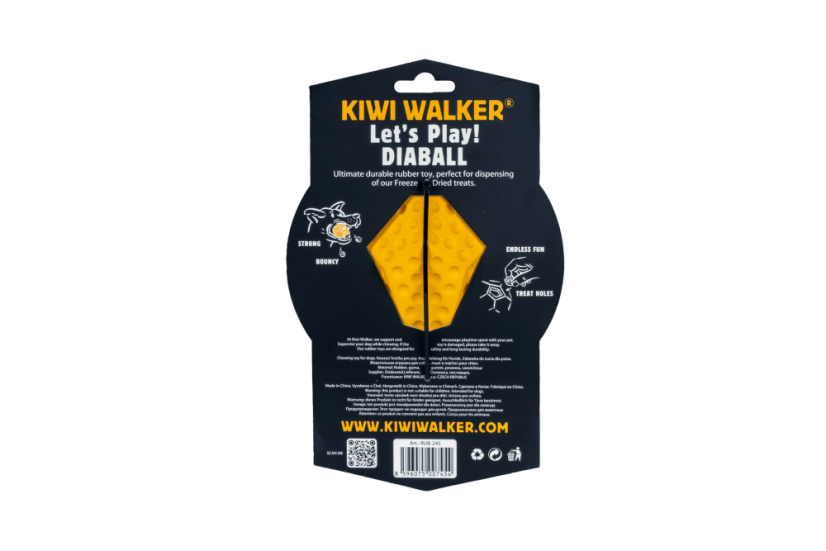 Gumová hračka DIABALL s dírou na pamlsky - MAXI - oranžová