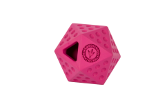 Gumová hračka ICOSABALL s dírou na pamlsky -MAXI- růžová