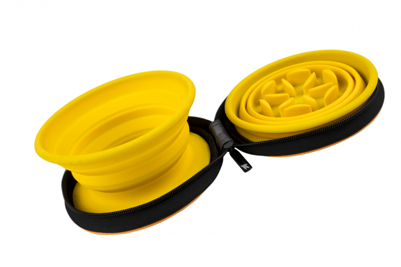 Cestovní miska se slow feederem - Oranžová