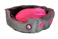 Oválný pelech  z ortopedické pěny - XL - Růžová/Šedá