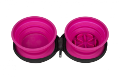 Cestovní miska se slowfeederem - Růžová