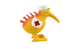 Latexová pískací hračka Kiwi Nurse oranžová