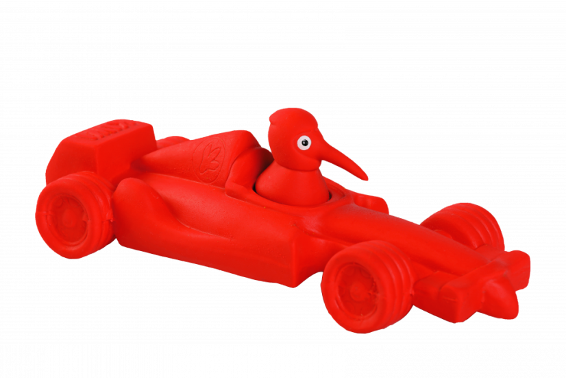 Latexová pískací hračka Formula červená