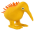 Latexová pískací hračka Kiwi M oranžová