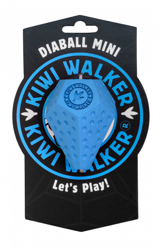 Gumová hračka DIABALL s dírou na pamlsky - MINI - modrá