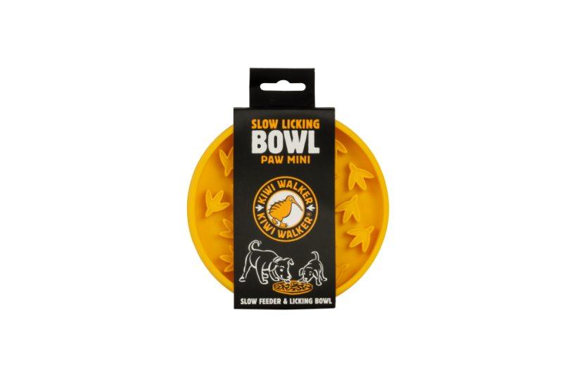 Protihltací miska a lízací podložka 2v1 – PAW MINI – Oranžová