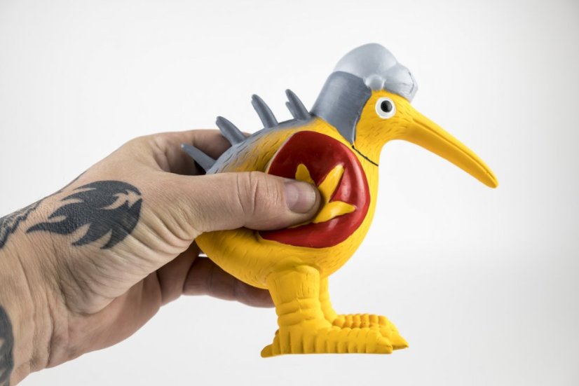 Latexová pískací hračka Kiwi Knight oranžová