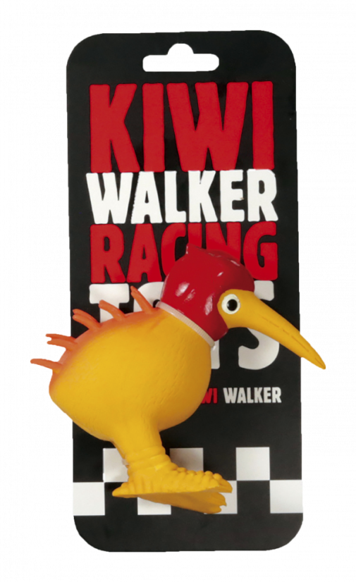 Latexová pískací hračka Kiwi Red Helmet oranžová
