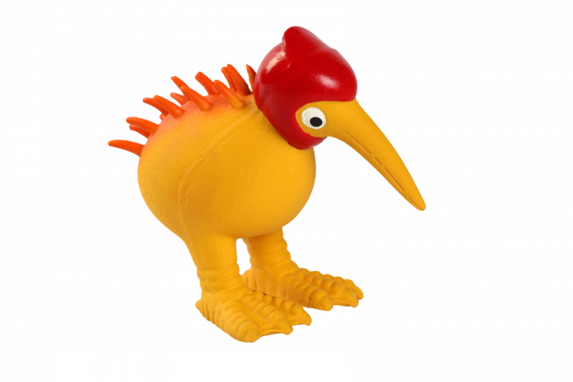 Latexová pískací hračka Kiwi Red Helmet oranžová