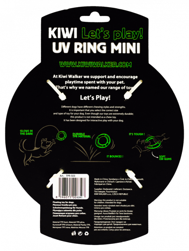 Svítící, létající a plovací kruh z gumy - MINI  - Mléčná - svítící