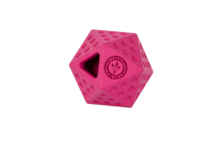 Gumová hračka ICOSABALL s dírou na pamlsky -MAXI- růžová