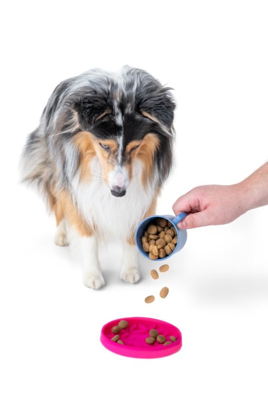 Protihltací miska a lízací podložka 2v1 – FLOWER MINI – Růžová