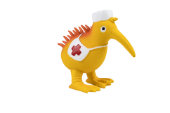 Latexová pískací hračka Kiwi Nurse oranžová