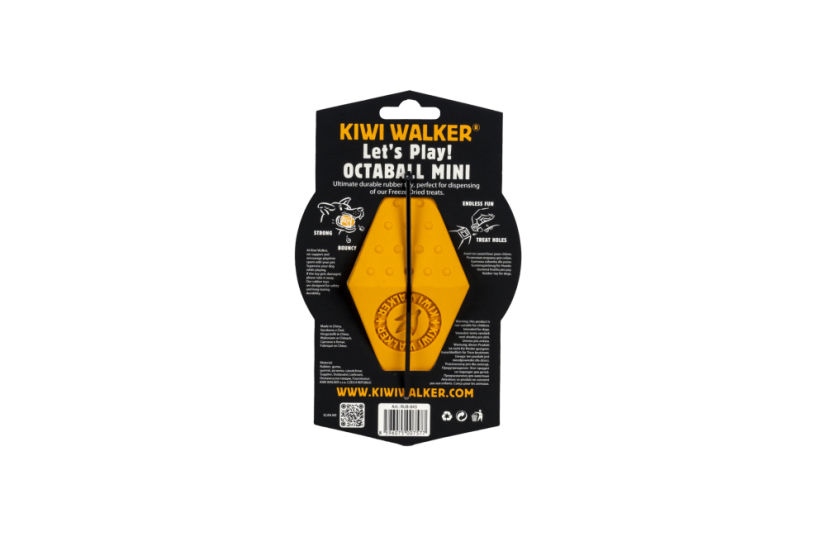 Gumová hračka OCTABALL s dírou na pamlsky - MINI - oranžová