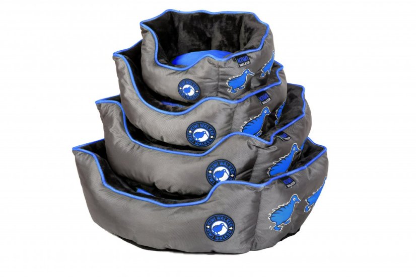 Oválný pelech  z ortopedické pěny - M - Modrá/Šedá