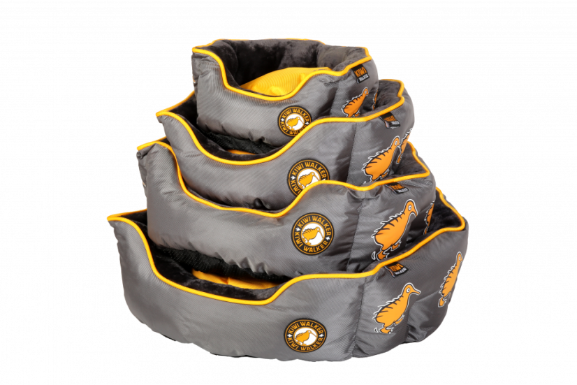 Oválný pelech  z ortopedické pěny - M - Oranžová/Šedá