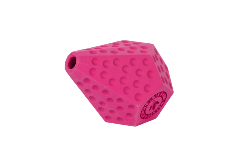 Gumová hračka DIABALL s dírou na pamlsky - MAXI - růžová
