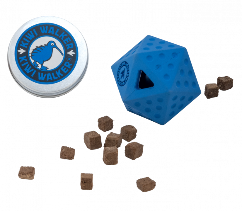 Gumová hračka ICOSABALL s dírou na pamlsky - MINI - růžová