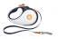 Samonavíjecí vodítko - S - MAX 15kg, 5m - Černobíla + Oranžové detaily